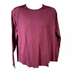 Lululemon Reversible Long Sleeve Crewneck Shirt Top Red Burgundy Men's Large